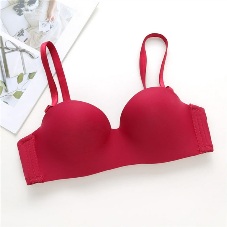 Ierhent Wireless Bras for Women Support Women Lingerie Underwear Stretch  Bandeau Bra Strapless Bra Comfort Wireless Bra(34,Red)
