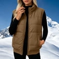 thumbnail image 3 of Padded Vest for Women Stand Collar Zip Up Sleeveless Warm Everyday Vest, 3 of 9