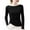 Black, variant on Lenpel Women's Thermal Shirts Cotton Long Sleeve Boat Neck Side Twist Slim T-Shirts Base Layer Tops Casual Tee Blouses(Coffee,X-Large)