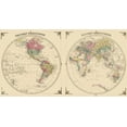 thumbnail image 2 of Andreas 24x15 Gold Ornate Wood Framed with Double Matting Museum Art Print Titled - Western Eastern Hemispheres - Andreas 1874, 2 of 4