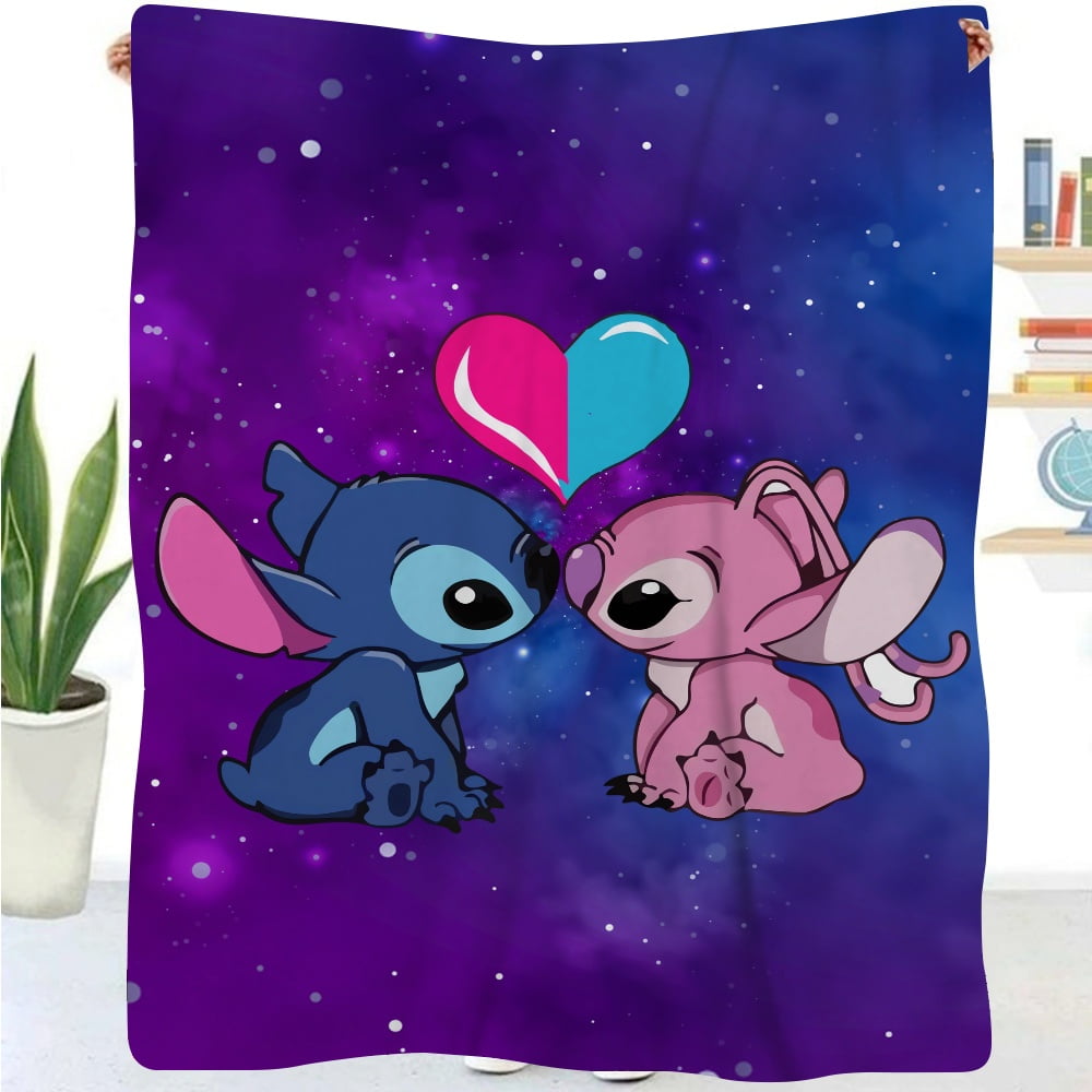 Stitch Cartoon Throw Blanket Attractive Blanket Bedding for Kids