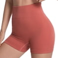 thumbnail image 6 of KPOPLK Biker Shorts for Women High Waist - 8" Workout Shorts with Inner Pocket Yoga Spandex Gym Running Shorts,Brick Red,Size M, 6 of 8