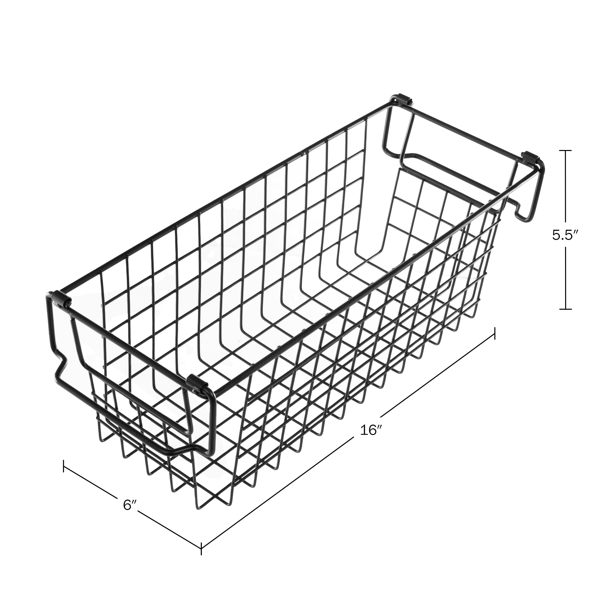 Set of 2 Storage Bins - Basket Set for Toy, Kitchen, Closet, and Bathroom Storage - Small Shelf Organizers with Handles by Home-Complete (Black)