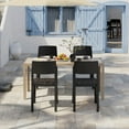 thumbnail image 3 of VECELO 4-Pack Plastic Stackable Dining Chairs, Modern Outdoor Patio Chairs for Restaurant, Poolside and Garden, No Assembly, Black, 3 of 15