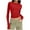 Red, variant on Fnooota Long Sleeve Tops for Women, Casual Slim Fit Crew Neck Stretch Undershirts Brown Size S