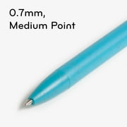 U Brands U-Eco Ballpoint Pens, 6 Count + 6 Ink Pen Refills, Sunset Speckle, Medium (0.7mm) Point, Black Ink