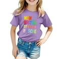 thumbnail image 1 of PMVFHDE T-Shirts Graphiques pour Filles, Hauts d'Été Mignons pour Filles, Robe T-Shirt pour Filles, Hauts Décontractés pour Filles, Hauts d'Été Imprimés Colorés pour Carnaval d'Enfants, Col Rond, Manches Courtes, Violet, 6-7 Ans, 1 of 4