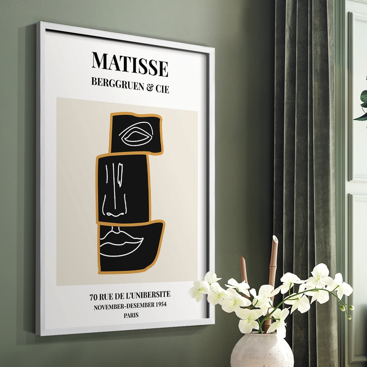 Matisse CXLII Framed Print in White Solid Wood 22 x 28 Framed Print