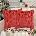 thumbnail image 4 of Steadline Snowflake Tree Pattern Pillow Cover With Flannel Backing - Cozy Holiday Decor For Sofa And Bed Use Soft Polyester Fabric With Hidden Zipper For Machine Washable Care, 4 of 6