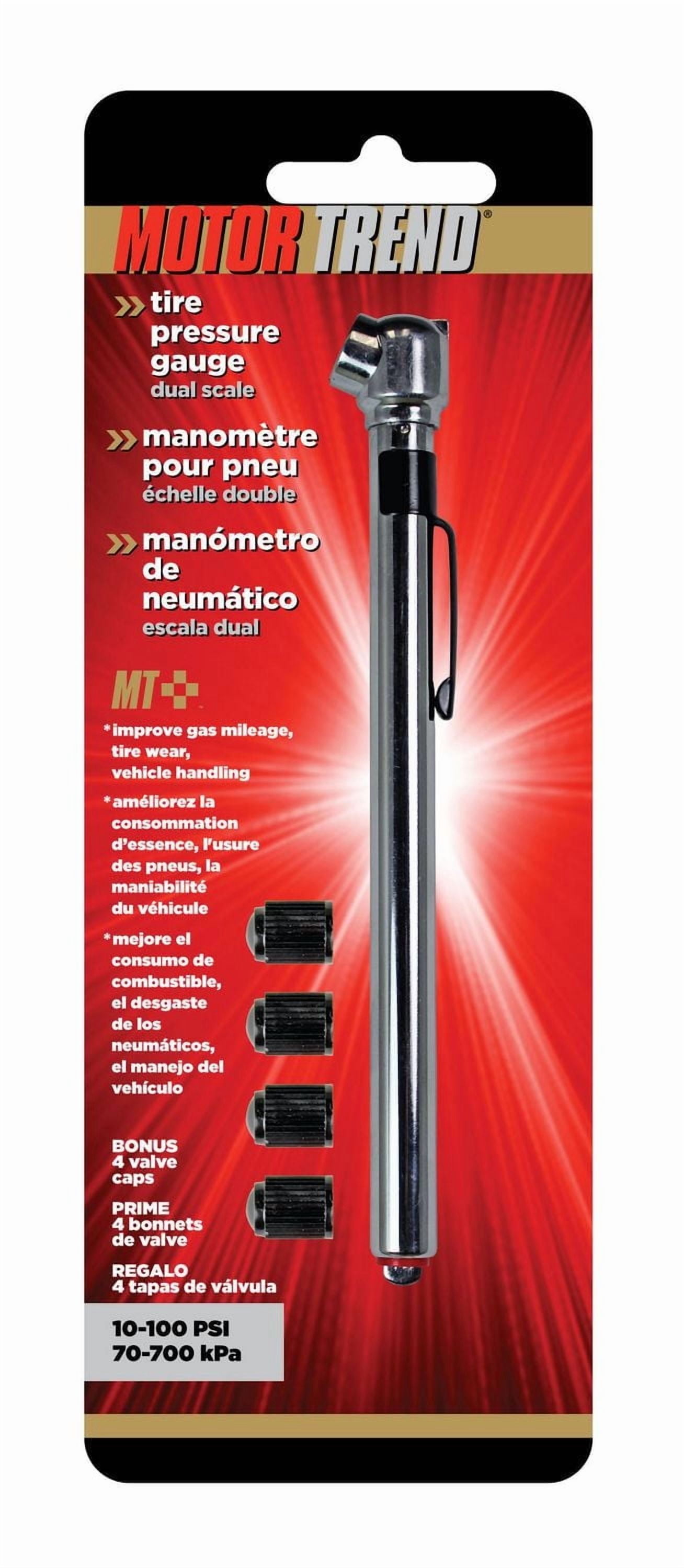 MOTOR TREND Tire Gauge with Valve Set