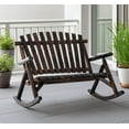 thumbnail image 2 of Adirondack Rocking Chair Outdoor Wooden Rocking Chair, Double-Person Rustic Adirondack Rocker, 2 of 6