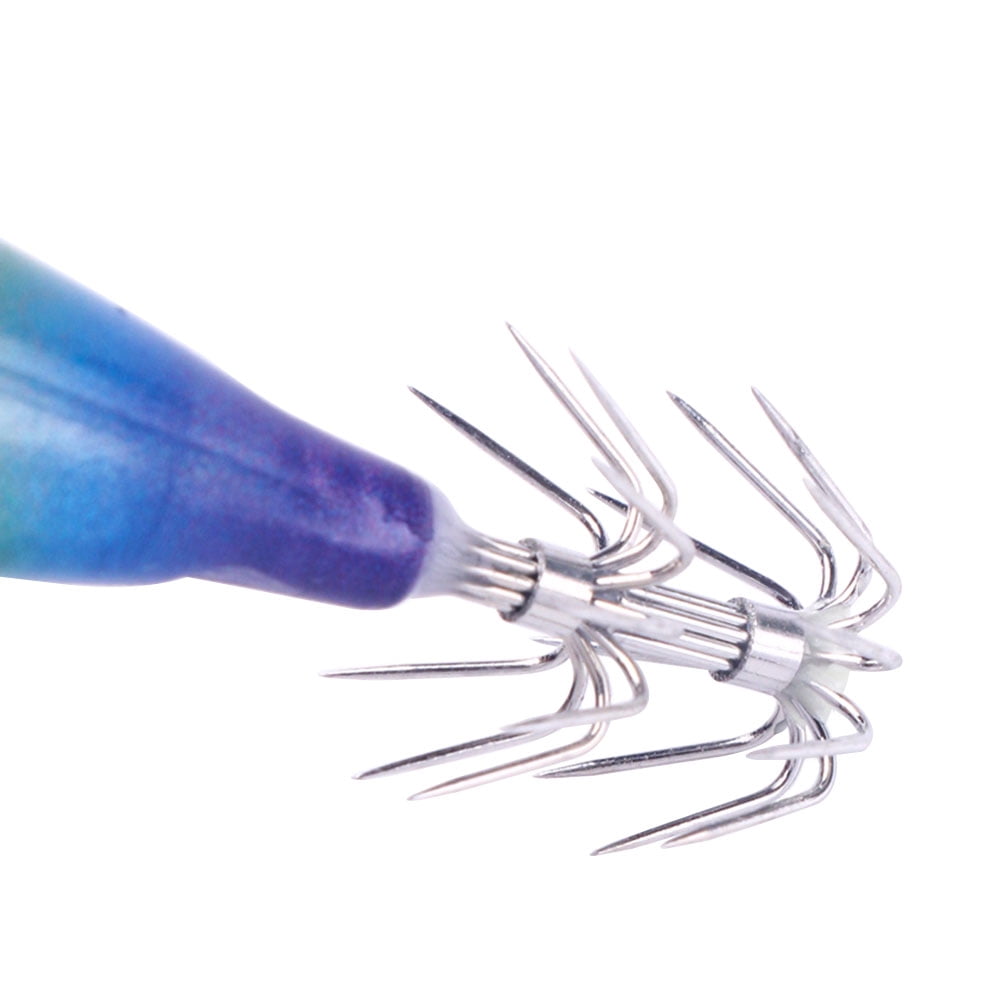 HENGJIA Squid Jig Shrimp Prawn Lures Luminous for Cuttlefish Octopus Fishing Lures 8PCS