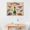 thumbnail image 2 of COMIO Dinosaur Wall Art Cute Dinosaur Pictures Wall Decor for Boy Room Colorful Dino Canvas Painting Prints Boy Nursery Art Framed Artwork for Kids Bedroom Living Room Bathroom 20x16in, 2 of 4