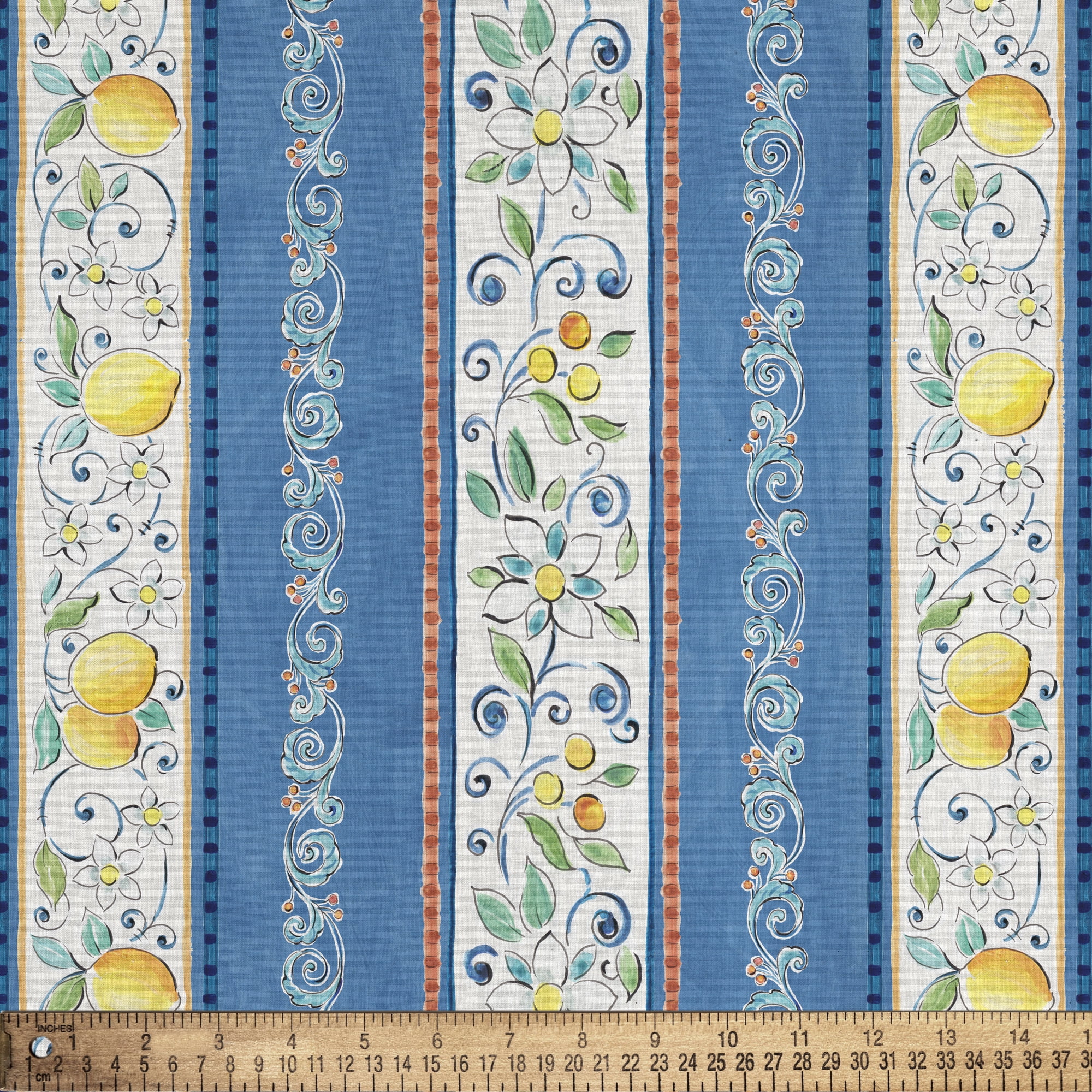 (4 pack) 1 Yard 100% Cotton Mediterranean Stripes, Multi-color, 44" Wide for Quilting & Sewing by David Textiles