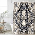 thumbnail image 6 of Black White Boho Shower Curtain Set - 72" x 78" Washable Bathtub Curtain with 12 Hooks, Vintage Ethnic Tribe Abstract Art Waterproof Fabric Stall Shower Curtains for Bathroom/Bathtub Décor, 6 of 6