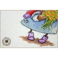 thumbnail image 4 of Cross Stitch Owl With Flowers SV-16 By NeoCraft Easy Needlework Blue Brown Flowers Yellow, 4 of 4
