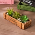 thumbnail image 3 of Natural Wood Rectangle Planter Box (8.66*3.54*1.97") Garden Planter Wooden for Outdoor Plants Vegetables Herbs, Multiple Color Choices Rustic Wooden Planters, Indoor Decorative Box（Brown）, 3 of 7