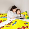 thumbnail image 4 of Manfei Cartoon Truck House Bedding Twin Size,Rainbow Building Block Comforter Sets with Sheets,Bricks Watercolor Gradient Bedding Sets Twin Size,Lightweight Bedroom Decor Reversible,7pcs, 4 of 7