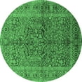 thumbnail image 1 of Ahgly Company Indoor Round Oriental Emerald Green Industrial Area Rugs, 4' Round, 1 of 4