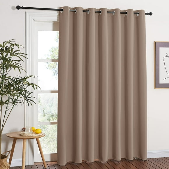 Persianas opacas NICETOWN para puerta de patio, 254 x 213 cm, color capuchino