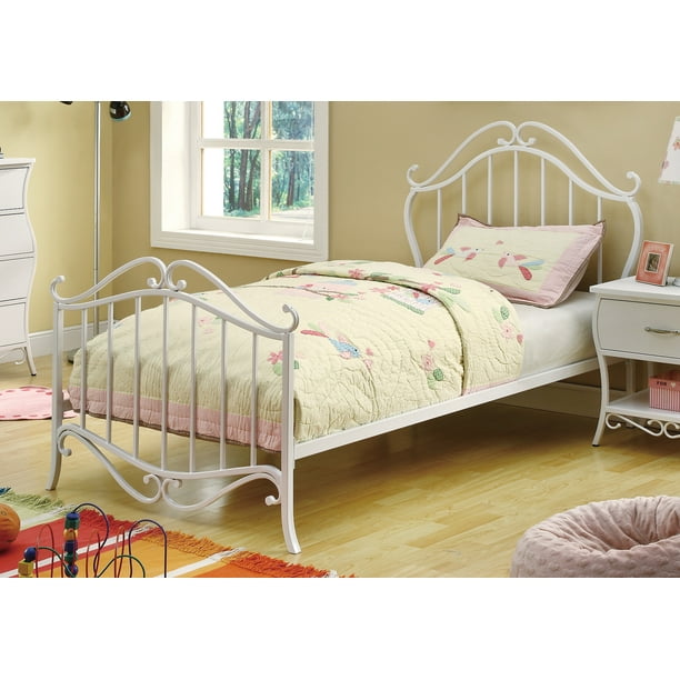Coaster 2209 black metal twin futon loft bed with desk. coaster traditional twin bed with white finish 400521t