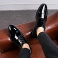 thumbnail image 6 of Men's Patent Leather Tuxedo Dress Shoes Classic Lace-up Formal Business Oxford Wedding Shoes, 6 of 9
