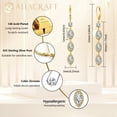 thumbnail image 3 of Aretes ALEXCRAFT de oro 14K con circonia, colgantes con cierre leverback, 3 of 8