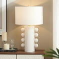 thumbnail image 2 of Jurrah 27" Tall Ceramic Table Lamp with Fabric Shade in Matte White/White, 2 of 8
