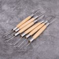 thumbnail image 2 of Zyyini Clay Tool,Carving Tool,Double Head Ribbon Tool Wooden Handle Wax Pottery Clay Carving Sculpture DIY Craft Set, 2 of 10