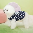 thumbnail image 5 of Pet Clothes Dog Harness Dress Retro Bow Dresses for Small Dogs and Cats with Polka Dot Design Soft Lightweight Puppy Pleated Skirt with D Ring, 5 of 5