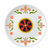 Casino Turntable Element Illustration Flower Ceramics Plate Tableware Dinner Dish