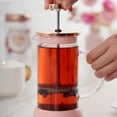 thumbnail image 4 of Pinky Up Riley Mini tetera de vidrio, cafetera, prensa francesa para té y café de hojas sueltas, cafetera para bebidas calientes o heladas, 12 oz, rosa, 4 of 5