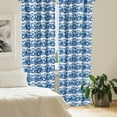 thumbnail image 2 of Ambesonne Blue and White Curtains, Swirling Ocean Waves, Pair of 28"x63", Blue and White, 2 of 5