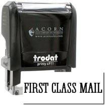 Self-Inking First Class Mail International Stamp, Trodat Printy 4911, Press and Print Stamping, Impression Size 5/8" x 1-1/2", Up to 10,000 Impressions - Black Ink