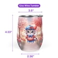 thumbnail image 5 of Happy Valentine’s Day Adorable Scottish Fold Kitten Holding Heart Balloon 12oz Stainless Steel Wine Tumbler Insulated Cup with Lid Cat Lover Kitten Owner Gifts - 00030, 5 of 5