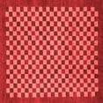 thumbnail image 1 of Ahgly Company Machine Washable Indoor Square Checkered Red Modern Area Rugs, 3' Square, 1 of 4