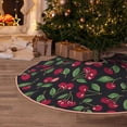 thumbnail image 5 of Lukts Ripe Red Cherry Print Color Life Christmas Tree Skirt, Winter Holiday Tree Mat Decoration ,Can be Used as A Shawl-36", 5 of 6