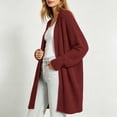 thumbnail image 5 of PNTUTB Fall Winter Women's Longline Knit Cardigan Solid Color Long Sleeve Coat Casual Loose Comfort Stretch Trendy Versatile Coat, 5 of 7