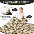thumbnail image 3 of Beige Realistic Dinosaurs Pattern Teens Toddler Nap Mat with Pillow, Sleeping Mat Bag for Preschool Daycare 50"x20", 3 of 6