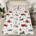 thumbnail image 2 of Castle Fairy Cartoon Tractor 4-Piece Full Size Sheets for Kids,Equipment Car Bed Sheets,Car Theme Lightweight Sheet Sets,Breathable Home Decor, 2 of 7