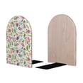 thumbnail image 2 of KLL Rabbit And Butterfly Print Wood Book Ends for Shelves,1 Pair Wood Bookends Book Holder Stand Decorative, Book Stoppers for Heavy Duty Books CD File Video Games, 2 of 8