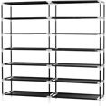 thumbnail image 4 of 9 Tier 9 Lattices Non Woven Fabric Shoe Rack,Free Standing Shoe Racks,Shoes Racks Organizer for Closet,Stackable Shoe Rack,with Side Pocket,for Doorway, Corridor, Balcony, Living Room (Grey), 4 of 7