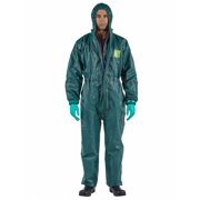 Ansell Hooded Coveralls,Green,L,PK6 GR40-T-92-111-04