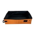 thumbnail image 2 of Foldable Cat Litter Box Portable, QQZ Disposable Waterproof Travel Litter Pan, Quick Setup Compact Cats Toilet for Camping Hotel Outdoor Adventures, Orange, 2 of 6