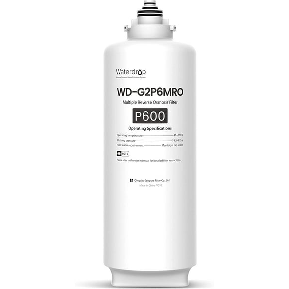 Waterdrop WD-G2P6MRO Filter, Replacement for WD-G2P600-W Reverse Osmosis System