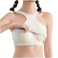 thumbnail image 4 of Annhoo Womens Crop Tank Tops Slim Solid Color V Neck Stretchable Sleeveless Cotton Pajama Blouse with Bra Athletic Clothes, 4 of 4