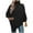 Black, variant on Herrnalise Women's Cable Cropped Sweater Long Sleeve Crewneck Pullover Knit Jumper Top Gray,XL