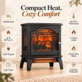 thumbnail image 3 of Fireplace Heaters for Inside, Seizeen 1500W Portable Space Heater, 18'' Electric Heater with Remote Control, 64F to 82F Temperatur Adjustable, Shutoff Safety Protection for Home Room, 3 of 9
