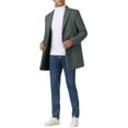 thumbnail image 2 of INSPIRE CHIC Winter Trench Coat for Men's Single Breasted Slim Fit Business Overcoats, 2 of 5