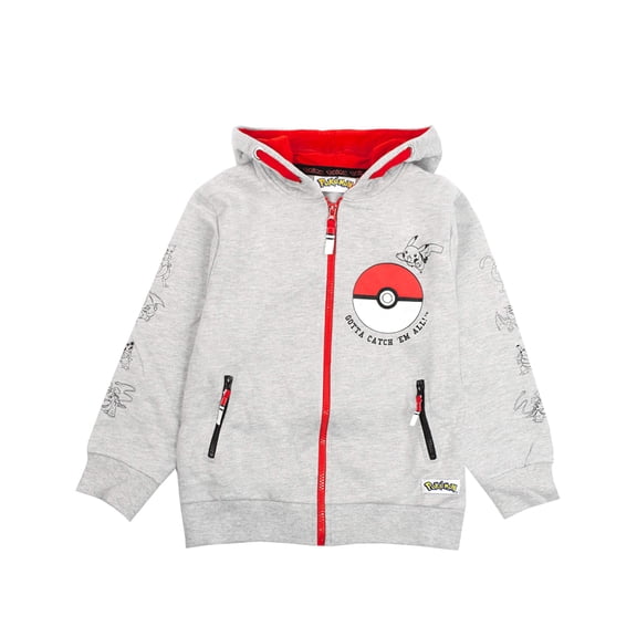 Sudadera gris con capucha Pokémon para niños de 9 a 10 años